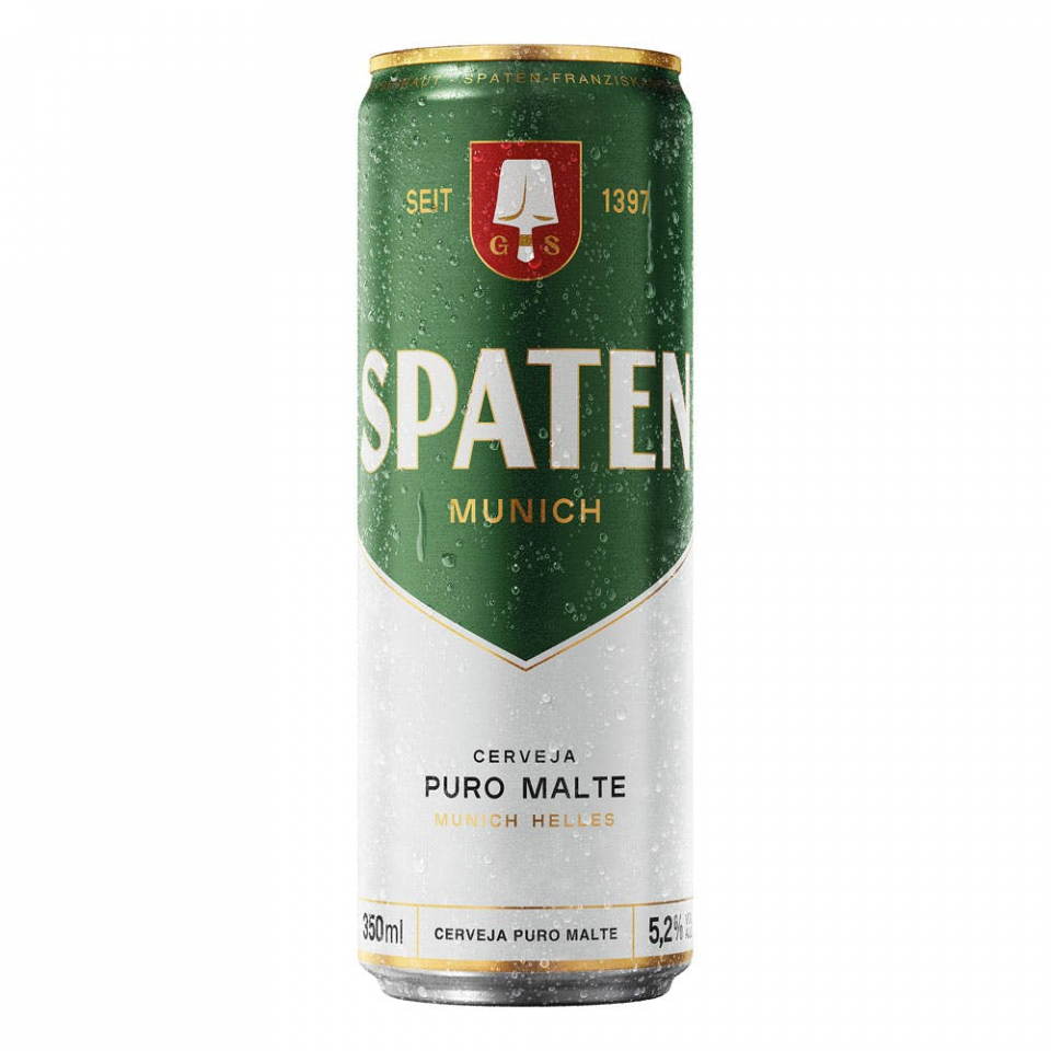 CERVEJA SPATEN LATA 350 ML FARDO COM 12 UNIDADE