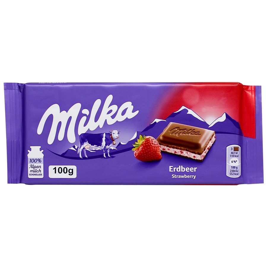 CHOCOLATE MILKA ERDBEER STRAWBERRY 100G