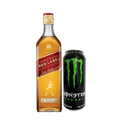 1 RED LABEL COM 3 ENERGÉTICO MONSTER ENERGY 473ML