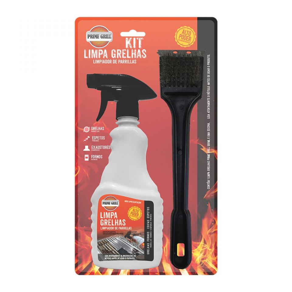 KIT LIMPA GRELHAS PRIME GRILL